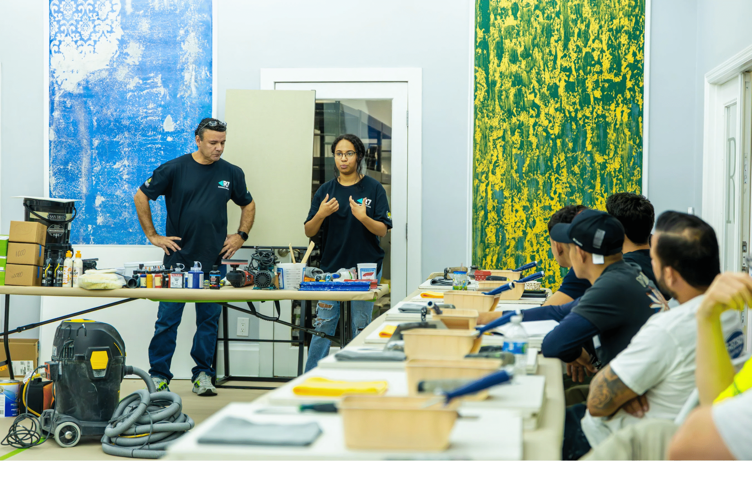 Group epoxy training workshop at London Epoxy training centre